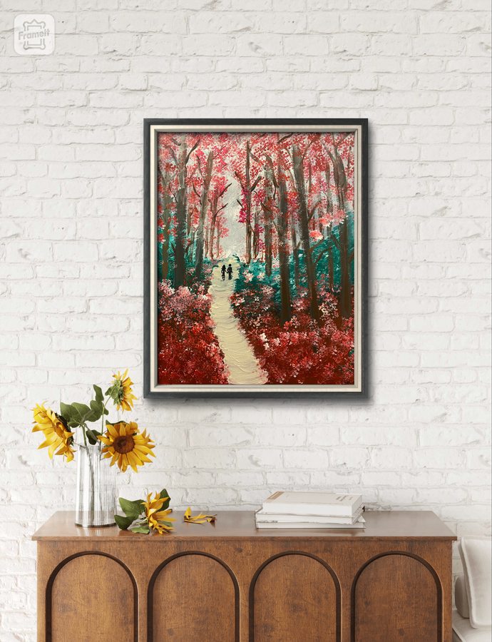 Couple Walking In The Wood